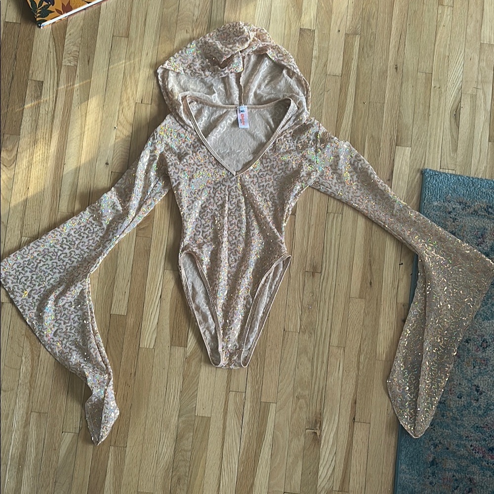 Sequin Bell Sleeve Bodysuit